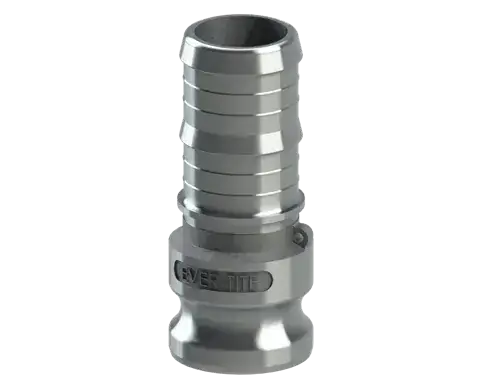 Order Now 1-1/4" Type E Cam & Groove Adapter x Hose Shank Ever-Tite Aluminum