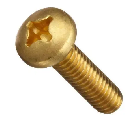 Authentic 3/8-16 X 3" Pan Head Machine Screws Phillips Drive Brass (200 / Pkg.)
