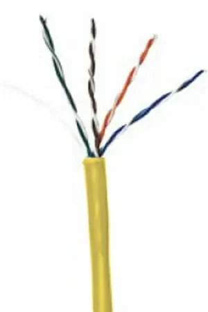 CAT5e Unshielded Plenum Rated PVC Ethernet Cable - 24 AWG 4 Pair - Yellow Seasonal Sale