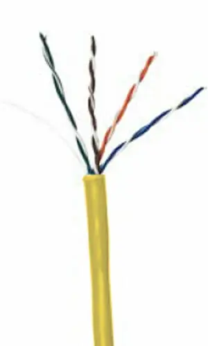CAT5e Unshielded Plenum Rated PVC Ethernet Cable - 24 AWG 4 Pair - Yellow Seasonal Sale