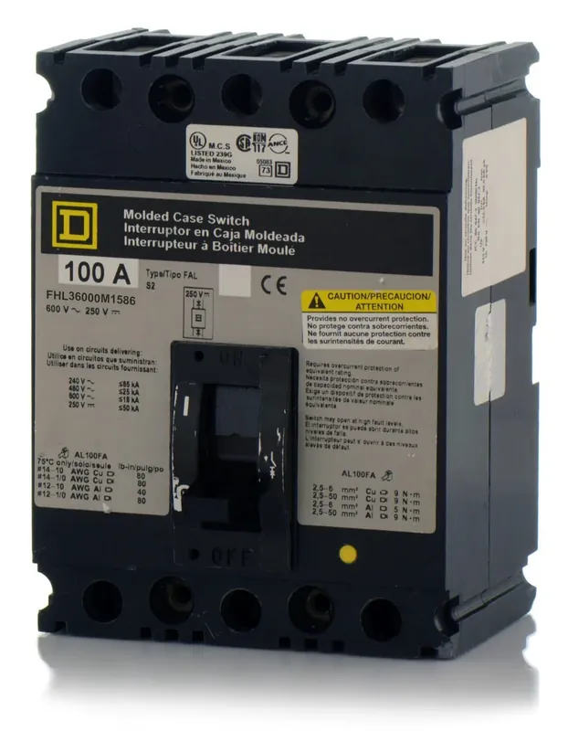 Direct From Factory Square D FHL36000M1586 - 100A 3 Pole Automatic Molded Case Switch