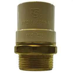 Best Choice Midland Metal 35416LF Adapter, 1-1/4 in CPVC x 1-1/4 in MIP, Brass