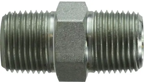 Midland Metal 5404126 Hex Nipple, 3/4 in MPT x 3/8 in MPT, Steel Luxury