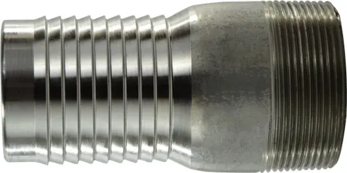Midland Metal 973700 Combination King Nipple, 1/2 in Hose Barbed x 1/2 in MPT, Stainless Steel Brand New