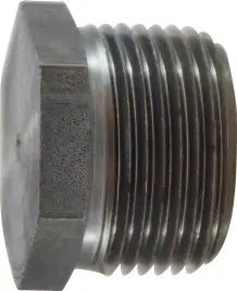 In Demand Midland Metal 67773 Solid Hex Head Plug, 1/2 in MNPT, Steel, Black, 150 lb