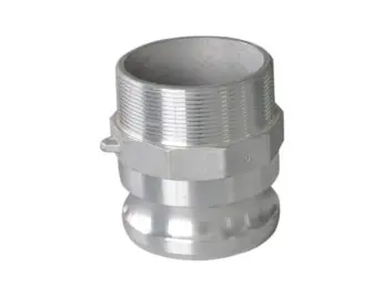 Budget Midland Metal 61962 Cam and Groove Adapter, 1 in Type F x 1 in MIP, Aluminum