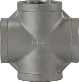 Best Choice Midland Metal 62400 Cross, 3 in FPT x 3 in FPT x 3 in FPT x 3 in FPT, Stainless Steel