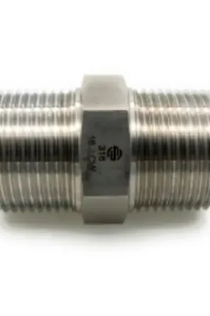 Weekend Sale Stainless Adapters SS5404-06-06 Reducing Hex Nipple, 3/4 in MNPT x 3/4 in MNPT, 1.448 in L, Stainless Steel