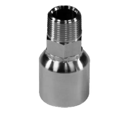 Seasonal Sale Stainless Adapters 43 Series SS43-04-04MP Crimp Hose Straight Rigid Adapter, 1/4 in Hose x 1/4 in MNPT, Stainless Steel