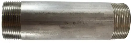 Certified Midland Metal 48154 Welded Pipe Nipple, 1-1/2 in MPT x 1-1/2 in MPT, 11 in L, Stainless Steel, SCH 40 Schedule