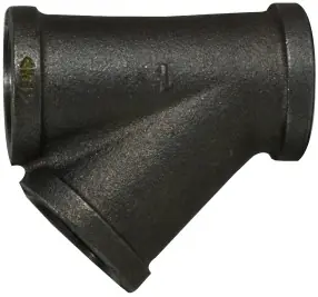 Authentic Midland Metal 65964 Lateral Wye, 3/4 in FPT x 3/4 in FPT x 3/4 in FPT, Iron, Black
