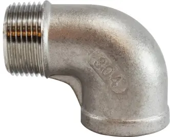 Genuine Midland Metal 62171 90 deg Street Elbow, 4 in MNPT x 4 in FNPT, Stainless Steel, 150 lb