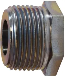 Genuine Midland Metal 66507 Reducer Hex Bushing, 3/4 in MPT x 1/4 in FPT, Steel, Zinc-Plated