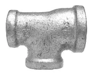 Express Delivery Midland Metal 64290 Reducing Tee, 3/4 in FPT x 1/2 in FPT x 1 in FPT, Iron, Galvanized, 150 lb