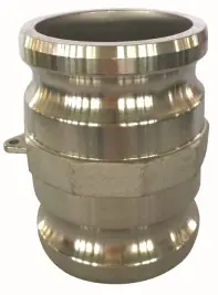 Markdown Buchanan Rubber SA-2030-SS Cam and Groove Spool Adapter, 2 in Male Adapter x 3 in Male Adapter, Stainless Steel