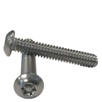 3/8"-16 x 1 1/4" Machine Screws, Torx Button Head, T45 Drive 6 Lobe Pin-In (Tamper-Resistant), 18-8 Stainless Steel, Full Thread, Qty 100 Direct From Factory
