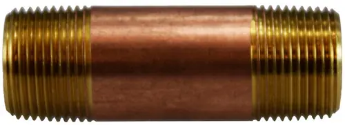 Limited Offer Midland Metal 40095 Seamless Pipe Nipple, 3/4 in MPT x 3/4 in MPT, 11 in, Brass