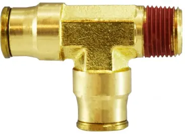 Buy Online Midland Metal 20102 Fixed Run Tee, 1/2 in Tube OD x 1/2 in Tube OD x 3/8 in Male NPTF, Brass