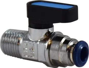 Luxury Midland Metal 28407 Mini Ball Valve, 1/4 x 1/8 in Nominal, Push-Fit x MNPT, 250 psi Pressure, Brass Body