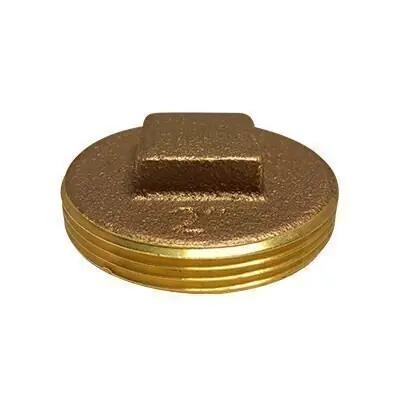 Midland Metal 970300 Raised Head Cleanout Plug, 1-1/2 in MPT, Brass Genuine