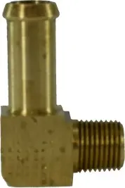 Midland Metal 38866 90 deg Elbow, 3/8 in Hose Barbed x 1/8 in Male Pipe, Brass Luxury