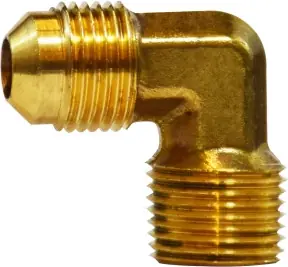 Midland Metal 10308 90 deg Elbow, 1 in Male Flared x 3/4 in Male NPTF, Brass Instant Buy