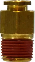 Midland Metal 20052 Straight Connector, 3/16 in Tube OD x 1/8 in Male NPTF, Brass Certified