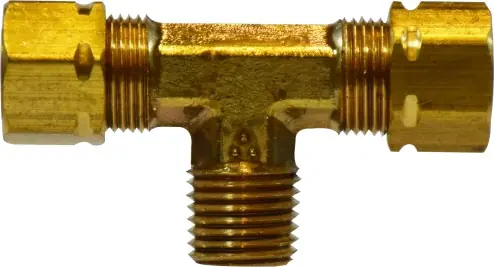 Midland Metal 26291 Branch Tee with 26003 Captive Sleeve Nut, 1/4 in Compression x 1/4 in Compression x 1/8 in Special Discount