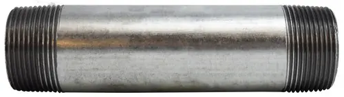 Crafted Midland Metal 56134 Welded Pipe Nipple, 1-1/4 in MPT x 1-1/4 in MPT, 11 in L, Steel, Galvanized, SCH 40 Schedule