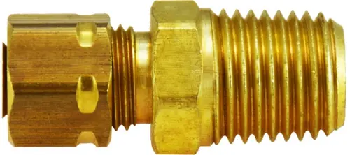 New Release Midland Metal 26184 Captive Sleeve Adapter with 26004 Sleeve Nut, 5/16 in Tube OD x 1/4 in Male NPTF, Brass