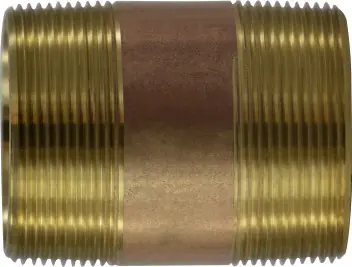 Midland Metal 40161 Seamless Pipe Nipple, 2 in MPT x 2 in MPT, 2-1/2 in, Brass Hassle-Free Returns