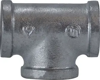 Midland Metal 64258 Pipe Tee, 2 in FPT x 2 in FPT x 2 in FPT, Iron, Galvanized, 150 lb Discount