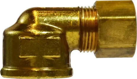 Brand New Midland Metal 18269 90 deg Elbow, 5/8 in Compression x 3/8 in FNPTF, Brass