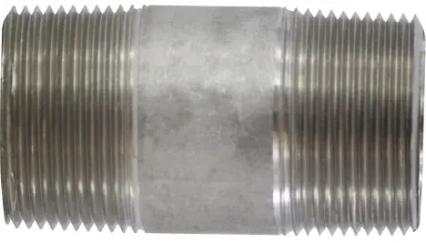 One Day Deal Midland Metal 49123 Welded Pipe Nipple, 1-1/4 in MPT x 1-1/4 in MPT, 3 in L, Stainless Steel, SCH 40 Schedule