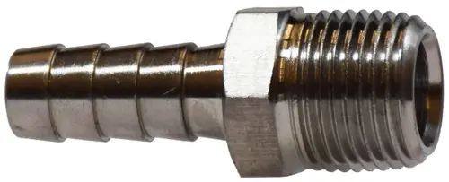 Fast Shipping Midland Metal 32010SS Straight Adapter, 5/16 in Hose Barbed x 3/8 in MIP, Stainless Steel