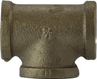 Budget Midland Metal 44256LF Pipe Tee, 1-1/4 in FPT x 1-1/4 in FPT x 1-1/4 in FPT, Bronze