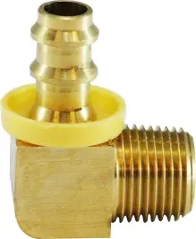 Authentic Midland Metal 30381 90 deg Elbow, 3/4 in Push-On Hose Barbed x 3/4 in MIP, Brass