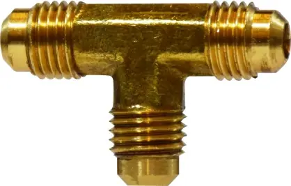 Midland Metal 10157 Union Tee, 1/8 in Male Flare x 1/8 in Male Flare x 1/8 in Male Flare, Brass Best Seller