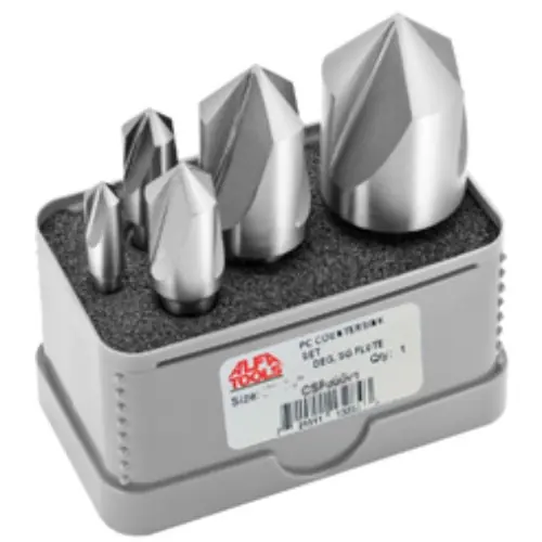 New Arrival Alfa Tools C3F50573A 5 pc Set 60° 3 Flute Countersink 1/4-1"