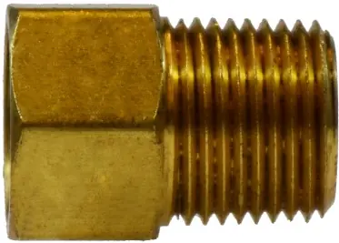 Save Now Midland Metal 12048 Adapter, 3/8 in Female Inverted Flared x 1/4 in Male NPTF, Brass