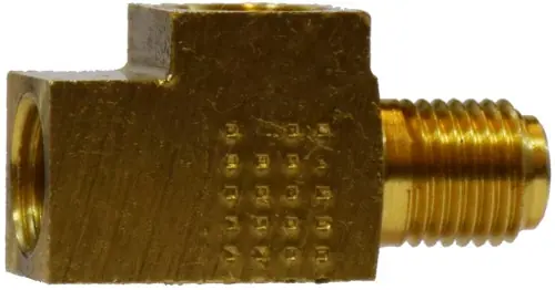 Midland Metal 12151 Towed Trailer Brake Tee, 1/4 in Inverted Flared Seat x 1/4 in Inverted Flared x 1/4 in, Brass Professional Grade