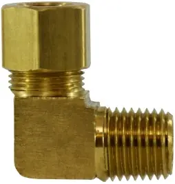 Midland Metal 18234B 90 deg Barstock Elbow, 3/8 in Tube OD x 3/8 in Male NPTF, Brass New Arrival