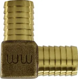 Premium Midland Metal 973976 90 deg Elbow, 1 in Hose Barbed x 1 in Hose Barbed, Bronze