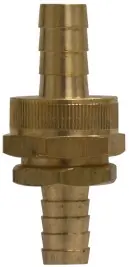 Midland Metal 30457 Coupling Set with Hex Nut, 1/2 in Hose Barbed x 1/2 in Hose Barbed, Brass New Release