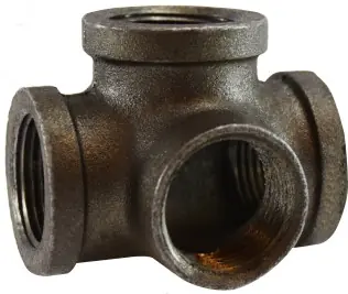 Midland Metal 65383 Side Outlet Tee, 1/2 in FPT x 1/2 in FPT x 1/2 in FPT, Iron, Black, 150 lb Fast Shipping
