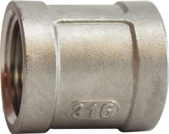 Midland Metal 63419 Banded Coupling, 2-1/2 in FPT x 2-1/2 in FPT, Stainless Steel, 150 lb Last Chance