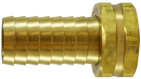 High Quality Midland Metal 30566 Long Shank Hex Adapter, 5/8 in Garden Hose Barbed x 3/4 in FNPSM, Brass
