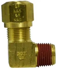 Same Day Shipping Midland Metal 38093 90 deg Elbow, 1/4 in Tube OD x 3/8 in Male NPTF, Brass