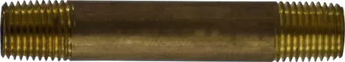 Midland Metal 40022 Seamless Pipe Nipple, 1/4 in MPT x 1/4 in MPT, 2 in, Brass Professional Grade