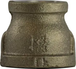 Midland Metal 44435LF Reducing Coupling, 1/2 in FPT x 3/8 in FPT, Bronze Genuine